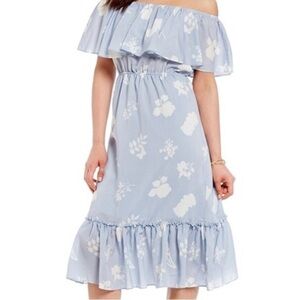 Gianni Bini Off The Shoulder Sky Blue Floral Dress